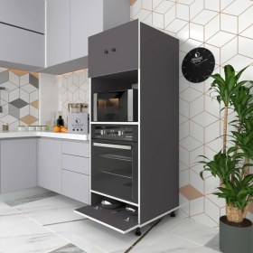 Resim Kenzlife fırın dolabı halide gri 162*60*56 mutfak kapaklı ayaklı banyo kiler ofis 
