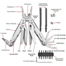 Resim İzeltaş İzeltaş Multi Tool PRO 15 Fonksiyonlu Çok Amaçlı El Aleti 180 mm 