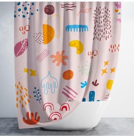 Resim Banyo Perdesi 1x180x200 Tek Kanat Duş Perdesi Halka Hediyeli Duşakabin Perdesi Cuddly 