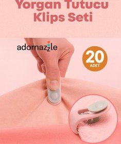 Resim adornazzle Nevresim Klipsi, Yorgan Tutucu, İğnesiz Yorgan ve Nevresim Tutucu Klips Seti 