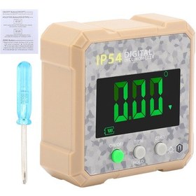 Resim Yunboo Kamuflaj Sarı Dijital İçinometer: Manyetik Liç Ekranlı Açı Ölçer 0.2 Hassasiyet, 4x90 Aralık Sarı 