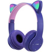 Resim Mi7a Kablosuz Bluetooth Kulaküstü Kedili Kulaklık P47m Rgb Işıklı Kedi Kulaklık 