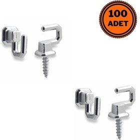 Resim 100 Adet Osena Anahtar Askısı Kanca Metal Krom Kod: 4147 Krom 