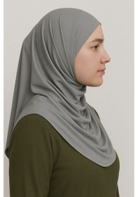 Resim Mim Eşarp Pileli Tesettür Hijab Hazır Eşarp Vizon 