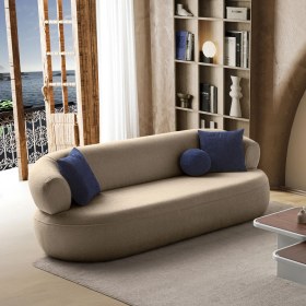 Resim Eymense Roma Üçlü Koltuk Vizon 