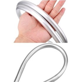 Resim 5 Fonksiyonlu Yüksek Basınçlı Ayarlanabilir Pvc Banyo Duş Hortumu Dayanıklı Duş Başlığı Seti Krom Gümüş 