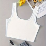 Resim Kadınlar İçin Kare Yaka Kısa Ribana Tank Top - Pastel Pembe Yarı Şeffaf Esnek Günlük Üst, İlkbahar Yaz Sonbahar Mevsimi için Çok Yönlü Katmanlama Temeli, Zarif Sade Tasarım, Kolay Bakım Kumaş, Sonbahar Gardırop Vazgeçilmezi, Yumuşak Dokulu, Moda Bluz, Trendy Giysi 