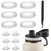 Resim Gajeena Termos Bardak Değiştirme Kapağı 24/32/40/64 Unca Uyumlu - 6 Şeffaf Halka, 6 Beyaz Yıkama Yastığı Ve 1 Burulmuş Tırnakçı 11cm 