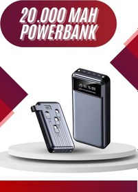Resim 4 Çıkışlı 20.000 Mah Powerbank Uzun Pil Ömürlü Taşınabilir 