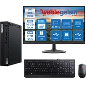 Resim Lenovo Thinkcentre M70Q Gen 3 Intel i5 12400T 16GB 2TB SSD 23.8 Mon Windows 11 Pro Mini Masaüstübilgisayar 70Q11T3002XTX40 