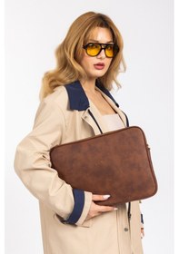 Resim Laptop & Evrak Kılıfı Suni Deri Apple Uyumlu MacBook Air & Pro 13-14 İnç Şıklık Ve Koruma Kılıf 