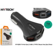 Resim Hytech Hy-Xq55 Type-C + Çift Usb Çıkışlı Çakmak Şarj 7A Siyah 