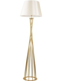 Resim Retro Lambader Köşe Lambası Mat Gold Krem Başlık 45cm Başlık 