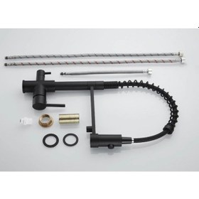 Resim Mutfak Eviye Bataryası Dual Flow Aritma Çikişli Yeni Tasarim Mat Siyah Fiskiyeli 