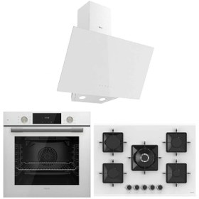 Resim Ferre Flowart SS Serisi beyaz ankastre set (d078+ss036+qms63cb) 