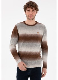 Resim U.S. Polo Assn. Erkek Slim Fit Bisiklet Yaka Gri Melanj Kazak 50297082-VR086 