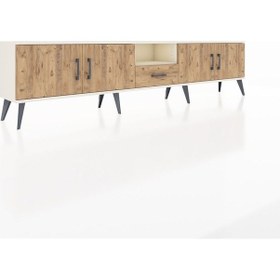 Resim Arges Tv Ünitesi 3 Raflı Tek Çekmeceli 4 Kapaklı 220x30x51 Aytaşı-çam Atlas Çam/atlas Çam - Aytası 