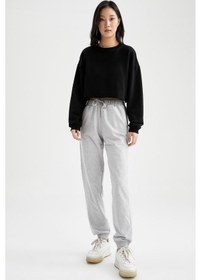 Resim Regular Fit Basic Geri Dönüşümlü Jogger Eşofman Altı Gri 