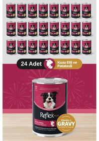 Resim Reflex Plus Soslu Kuzulu Patatesli Köpek Konservesi 24x400 Gr 