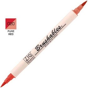 Resim Zig Brushables 2 Renk Tonu Fırça Uçlu Marker Kalem 020 Pure Red 