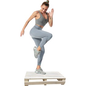 Resim Reyo Dizayn Doğal Ahşap Ev Içi Kullanıma Uygun Kaymaz Tabanlı Step Tahtası 10x25x50 cm 