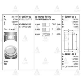 Resim GOETZE ISS 6-286700-0 Segman Std Lancer Excel 1.5 Goetze 