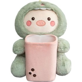 Resim Magideal Suntek Yumuşak Peluş Araba Doku Kutusu Çöp Iç Yaratıcı Dinozor 