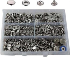 Resim 200 Set Metal Nikel Paslanmaz 15 Mm Çıt Çıt Düğme Ve Çakım Kalıbı 