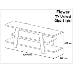 Resim Variant Flower Tv Sehpası Tv Ünitesi Ceviz Beyaz 