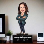 Resim Çalışan Kadına Hediye Karikatürlü Biblo 