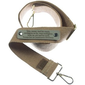 Resim Miaju Açık Kahve Renk, Şık Tasarımlı Adınıza Özel Crossbody Çanta Omuz Askısı, 120 Cm Tasarım Hediyelik Açık Kahve 