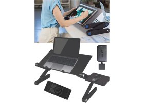Resim Munico Soğutma Fanı Dizüstü Bilgisayar Masası Ayarlanabilir Katlanabilir Bilgisayar Masaları Dizüstü Stand 