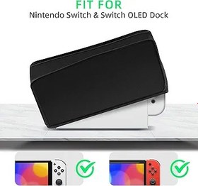 Resim Mcbazel Switch/Switch OLED toz koruma kılıfı, NS Switch/Switch OLED için toz koruması, Dock Pas Switch 2 üzerinde Joycon - Siyah 