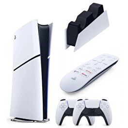 Resim Sony Playstation 5 Slim Dijital - 2. Dualsense Ps5 Kol - Şarj İstasyonu - Medya Kumandası Oyun Konsolu (İthalatçı Garantili) 