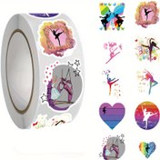 Resim 500 adet Bale ve Dans Temalı Kağıt Çıkartmalar - Scrapbooking, Kartlar, Zarflar, Kendin Yap El Sanatları, Parti Malzemeleri için Kendinden Yapışkanlı Karikatür Çıkartmaları - 14+ Yaş, Tek Kullanımlık, Düzensiz Şekiller, Ahşap, Cam, Metal, Seramik için Uygun (10 Benzersiz Desen, Her biri 2,54 cm) 