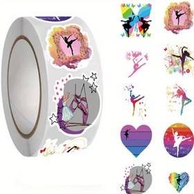 Resim 500 adet Bale ve Dans Temalı Kağıt Çıkartmalar - Scrapbooking, Kartlar, Zarflar, Kendin Yap El Sanatları, Parti Malzemeleri için Kendinden Yapışkanlı Karikatür Çıkartmaları - 14+ Yaş, Tek Kullanımlık, Düzensiz Şekiller, Ahşap, Cam, Metal, Seramik için Uygun (10 Benzersiz Desen, Her biri 2,54 cm) 