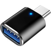 Resim USB-C Devrim Adaptörü - USB 3.0 Dişi'den Type-C OTG'ye Nefes Işığı ile, Araba Uyumlu, Disk Okuyucu 