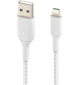 Resim Belkin Örgülü Apple Uyumlu iOS Lightning Hızlı Şarj Ve Data Kablosu 1M Beyaz (547572190) 