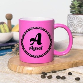 Resim Pembe Renk Hediyelik İsimli Kupa Bardak 