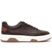 Resim Derimod Erkek Kahverengi Bağcıklı Kalın Tabanlı Deri Sneaker,Kışlık Spor Ayakkabı 25WFD6885FT 
