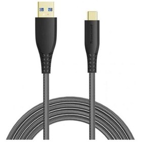 Resim ATC6 Kevlar Örgülü USB Type-C Siyah Şarj Kablosu 