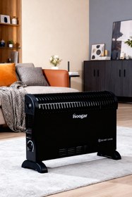 Resim Hoogar German CH-2000 Black Homojen Teknoloji Yeni Nesil Fanlı Konvektör Isıtıcı Düşük Tüketim 