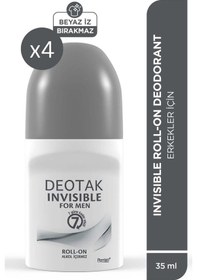 Resim Deotak Invisible Erkek 7 Güne Kadar Etkili Roll-on Deodorant 35 ML x 4 adet 
