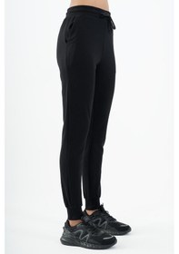 Resim Maraton Sportswear Regular Kadın Ribana Paça Basic Siyah Eşofman Altı 22181-siyah Siyah 