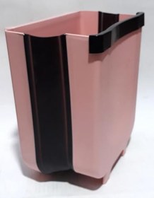 Resim Katlanabilir Dolaba Asılabilir Mutfak Banyo İçin Pembe Çöp Kovası 