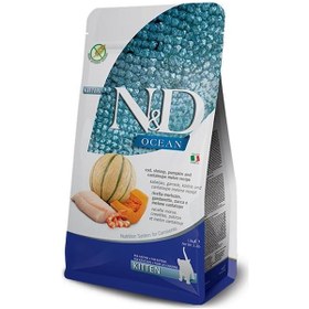 Resim N&D Ocean Kitten Morina Balıklı Balkabaklı Karidesli Kavunlu Kedi Maması 1500 G 