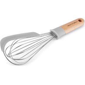 Resim Ahşap Saplı Sıyırıcı ve Çırpıcı, 27,1 Cm, Gri Renkli, Dayanıklı ve Şık Tasarım 