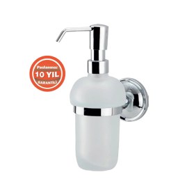 Resim Çelik Banyo Paslanmaz Pirinç Bella Camlı Montajlı Sıvı Sabunluk Krom 