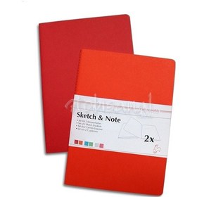 Resim Hahnemühle Ikili Eskiz Defter Seti 40 Sayfa A4 Kırmızı-Turuncu 