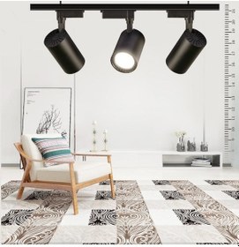 Resim 6 Adet Dekoratif Led Ray Spot + 2 Metre Ray Siyah Kasa Beyaz Işık 